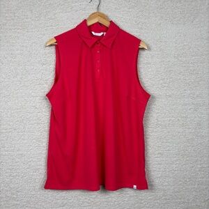 Lady Hagen Top Womens XXL Watermelon‎ Shine Sleeveless Polo Stretch Golf Wicking